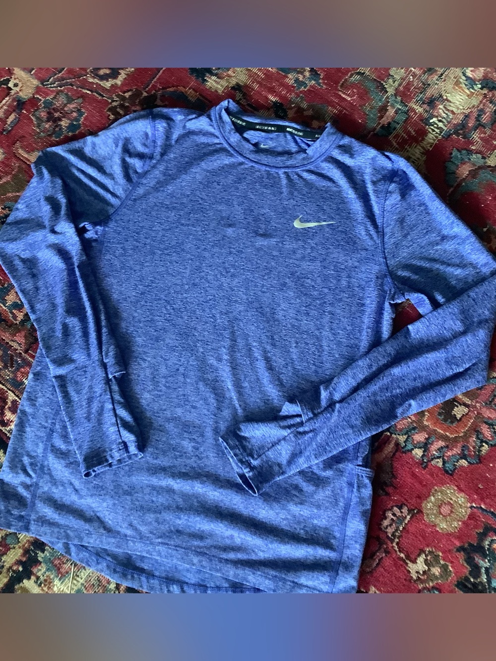 Nike DriFit Long Sleeve Heathered Royal Blue Performance Top Men’s Small